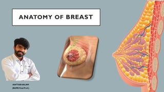 ANATOMY OF BREAST
AAFTAB AALAM
(BUMS Final Prof.)
 