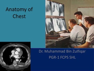 Anatomy of
Chest
Dr. Muhammad Bin Zulfiqar
PGR-1 FCPS SHL
 