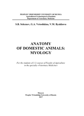 Anatomy of domestic animals myology