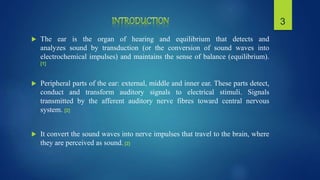 Anatomy of ear and physiology of hearing | PPTX