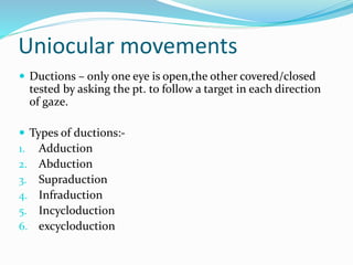 Infraduction Anatomy of extraocular muscles and ocular motility | PPTX