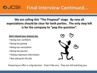  Second Round Interview  -  “The Future Compatibility Stage”