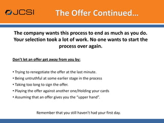  The Offer  -  “The Confirmation”