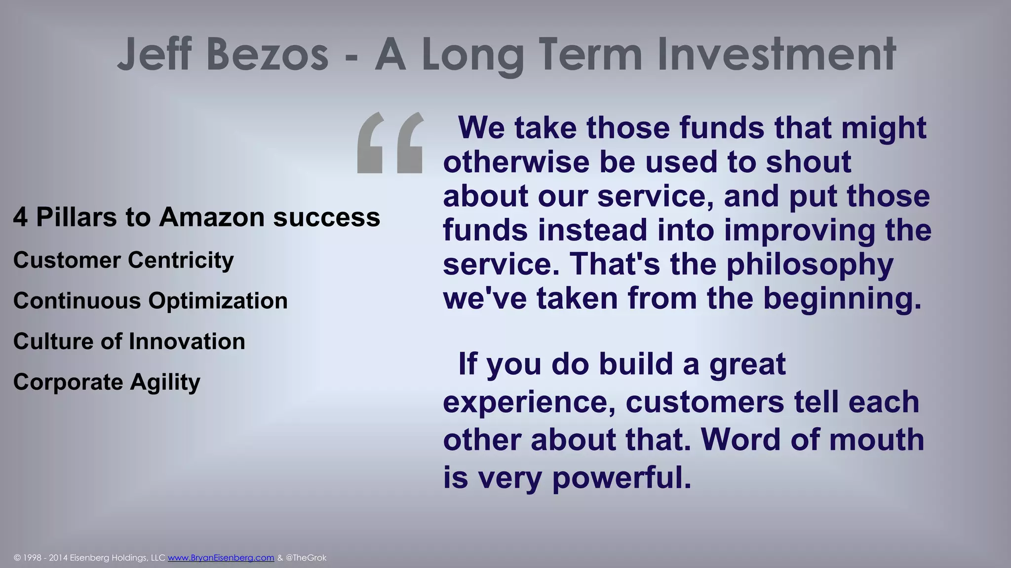 © 1998 - 2014 Eisenberg Holdings, LLC www.BryanEisenberg.com & @TheGrok
25
We End It At the Landing Page
 