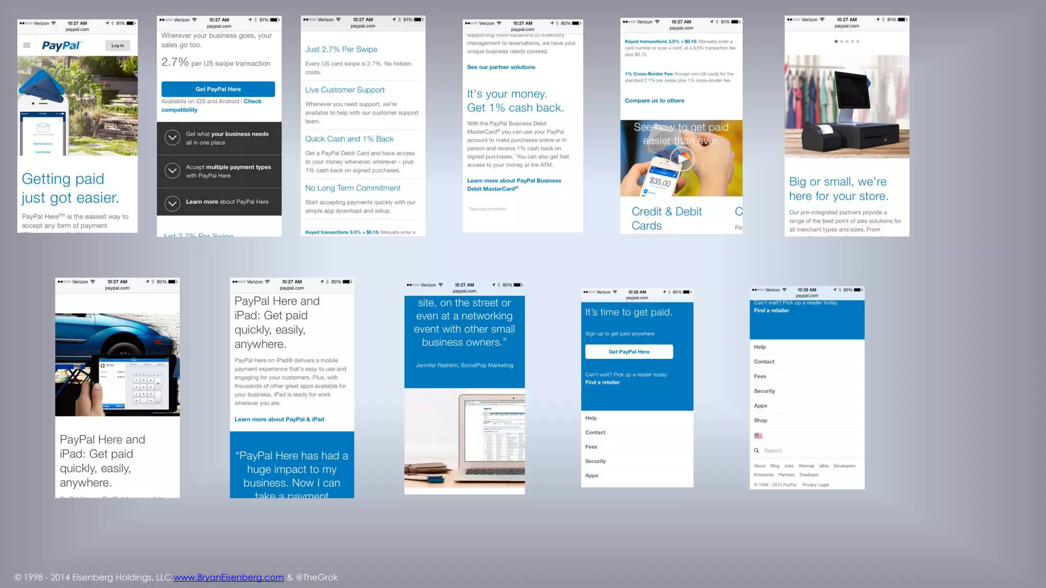 © 1998 - 2014 Eisenberg Holdings, LLC www.BryanEisenberg.com & @TheGrok
© 2013 Eisenberg Holdings, LLC. BryanEisenberg.com / @TheGrok, @JeffreyGroks, #BigData
Bryan Eisenberg
bryan@bryaneisenberg.com
Some images provided by Shutterstock
Blog
www.BryanEisenberg.com
Phone
(347) 470-GROK (4765)
Bryan Jeffrey
@TheGrok @JeffreyGroks
 
