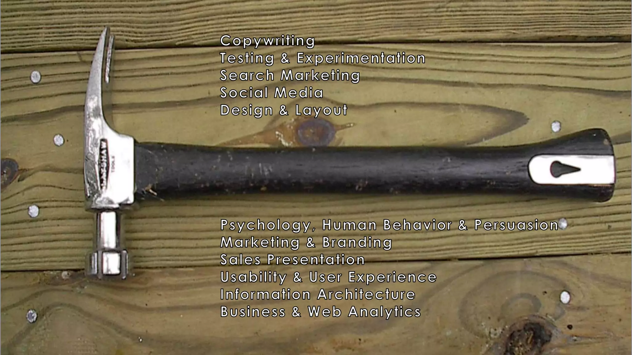 © 1998 - 2014 Eisenberg Holdings, LLC www.BryanEisenberg.com & @TheGrok
All purpose flour
Water
Yeast
Salt
 