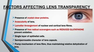ANATOMY OF LENS AND FACTORS AFFECTING LENS TRANSPARENCY.pptx