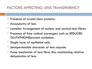 ANATOMY OF LENS AND FACTORS AFFECTING LENS TRANSPARENCY.pptx