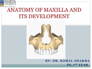 BY: DR. KOMAL SHARMA
PG 1ST YEAR
ANATOMY OF MAXILLA AND
ITS DEVELOPMENT
 