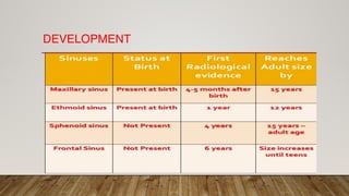 Frontal Sinus Development Anatomy of paranasal sinuses | PDF