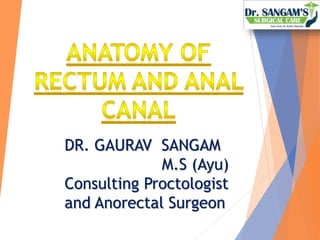 DR. GAURAV SANGAM
M.S (Ayu)
Consulting Proctologist
and Anorectal Surgeon
 