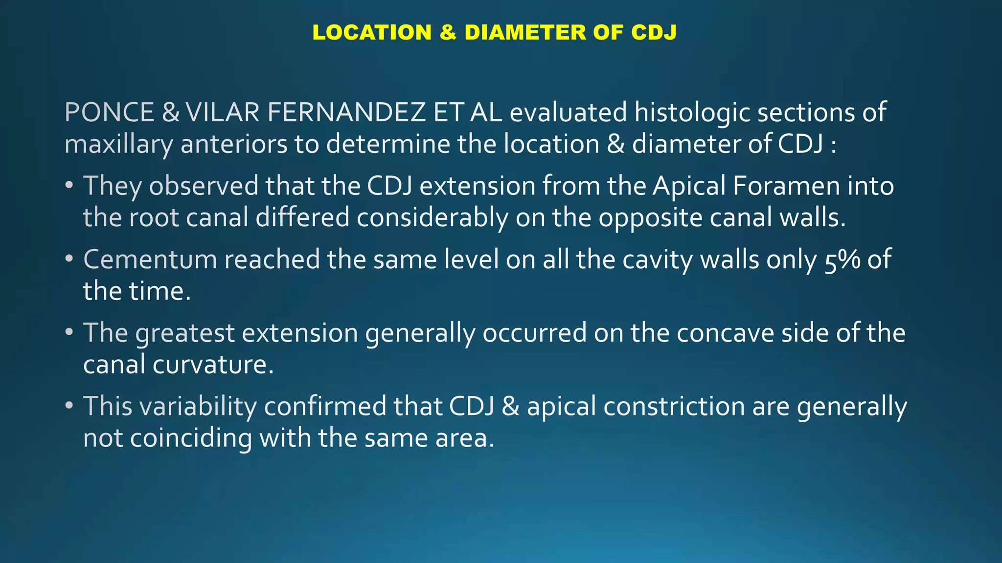 LOCATION & DIAMETER OF CDJ
 