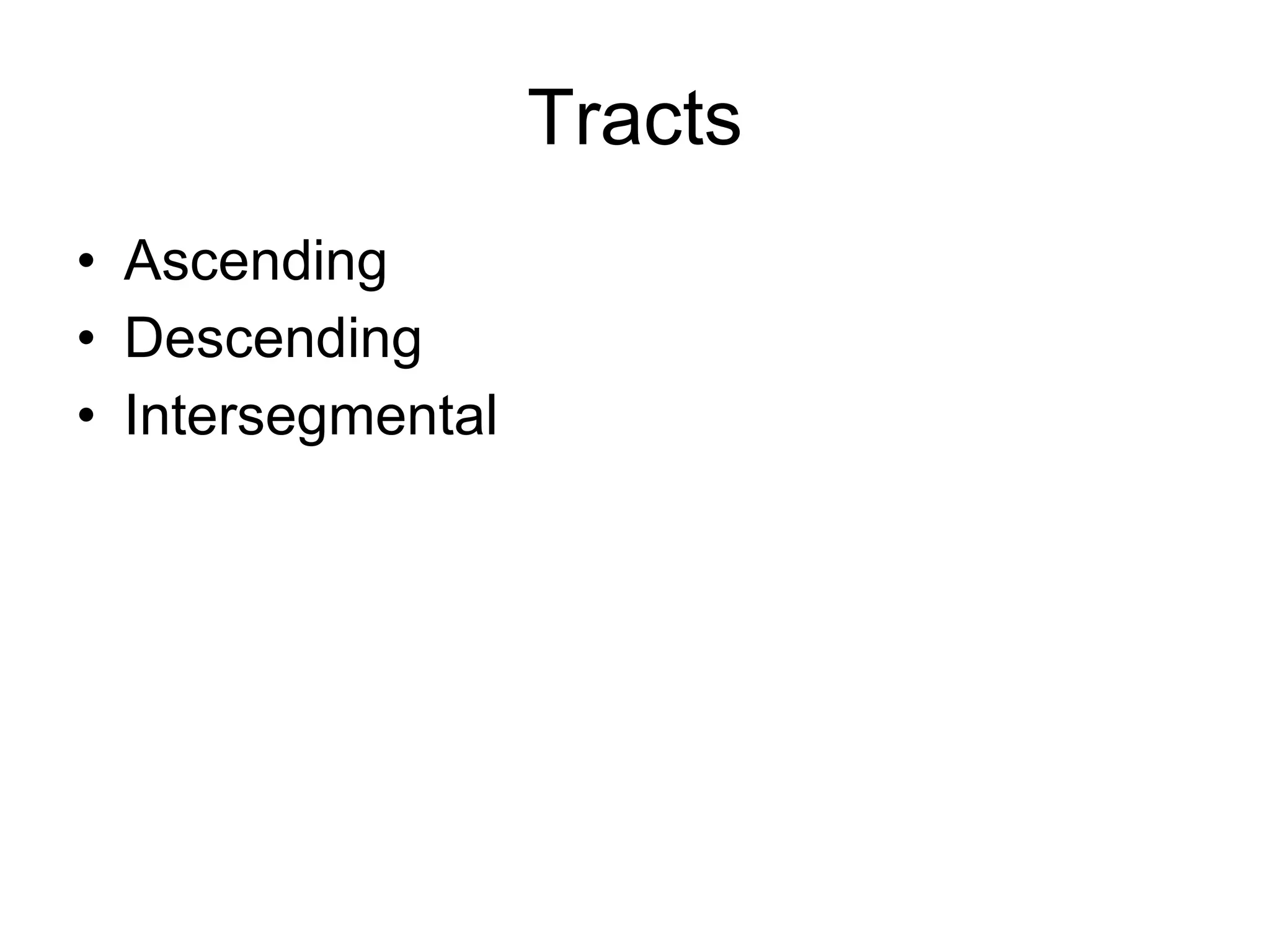 Tracts Ascending Descending Intersegmental 