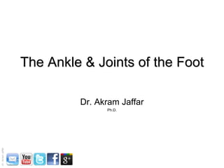 The Ankle & Joints of the Foot

                            Dr. Akram Jaffar
                                  Ph.D.
Dr. Akram Jaffar




                                                Dr. Akram Jaffar
 