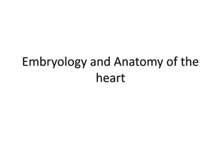 Embryology and Anatomy of the
heart
 