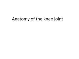 Anatomy of the knee joint | PPTX
