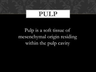 Soft Pulp Anatomy of the pulp space and access cavity | PPTX