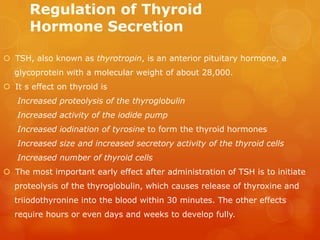 DISEASES OF THYROID
 HYPERTHYROIDISM -excess of thyroid hormone production.
 When this becomes symptomatic it is called ...
