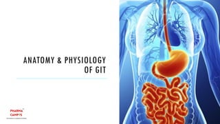 ANATOMY & PHYSIOLOGY
OF GIT
 