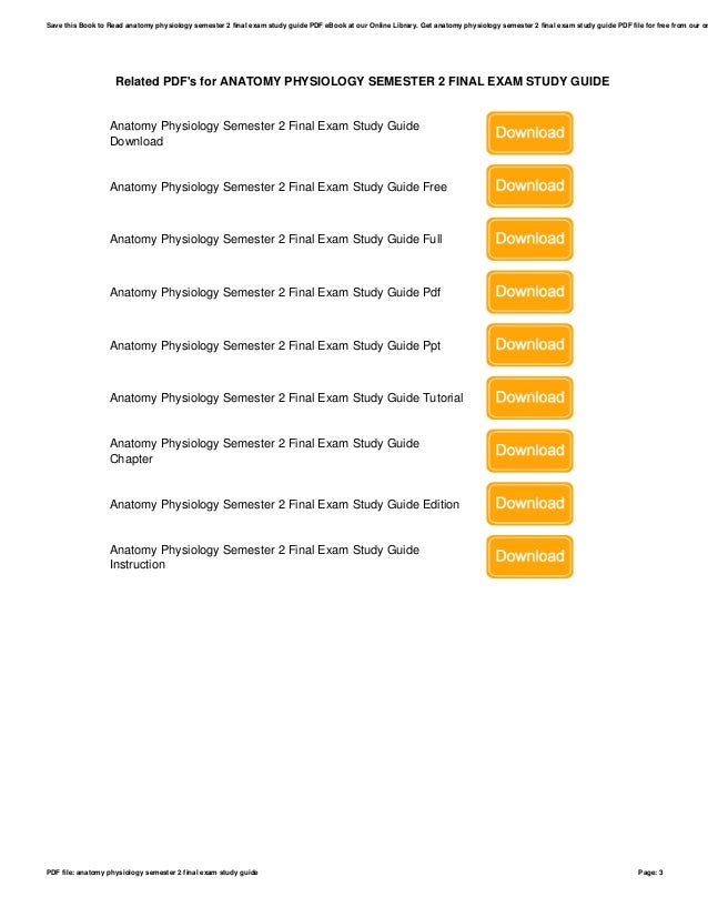 Anatomy Physiology Final Exam Study Guide