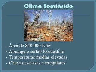 Clima SemiáridoÁrea de 840.000 Km²