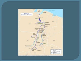 Bacia do são Francisco Chamado carinhosamente de “velho chico “o rio é de fundamental importância por atravessar  áreas de semi-árido favorecendo projetos de agropecuária  e irrigação .É um rio de planalto de grande potencial hidrelétrico com várias  usinas (  Paulo Afonso, Xingó e Sobradinho ) que abastecem cidades do sudeste e do Nordeste