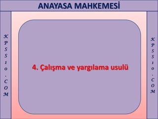 ANAYASA MAHKEMESİ


K
                                    K
P                                   P
S                                   S
S                                   S
1                                   1
0   4. Çalışma ve yargılama usulü   0
.                                   .
C                                   C
                                    O
O
                                    M
M
 