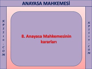 ANAYASA MAHKEMESİ


K
                              K
P                             P
S                             S
S                             S
1   8. Anayasa Mahkemesinin   1
0                             0
.            kararları        .
C                             C
                              O
O
                              M
M
 