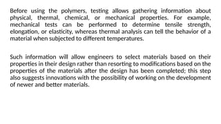 Comprehensive Analytical and Testing Techniques for Polymers Using CBFV ...