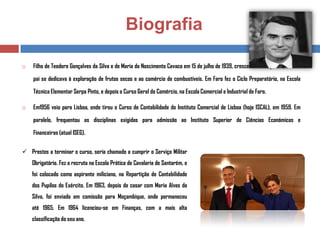 Biografia


Filho de Teodoro Gonçalves da Silva e de Maria do Nascimento Cavaco em 15 de julho de 1939, cresceu em Boliqueime, onde o
pai se dedicava à exploração de frutos secos e ao comércio de combustíveis. Em Faro fez o Ciclo Preparatório, na Escola
Técnica Elementar Serpa Pinto, e depois o Curso Geral do Comércio, na Escola Comercial e Industrial de Faro.



Em1956 veio para Lisboa, onde tirou o Curso de Contabilidade do Instituto Comercial de Lisboa (hoje ISCAL), em 1959. Em
paralelo, frequentou as disciplinas exigidas para admissão ao Instituto Superior de Ciências Económicas e
Financeiras (atual ISEG).

 Prestes a terminar o curso, seria chamado a cumprir o Serviço Militar
Obrigatório. Fez a recruta na Escola Prática de Cavalaria de Santarém, e
foi colocado como aspirante miliciano, na Repartição de Contabilidade
dos Pupilos do Exército. Em 1963, depois de casar com Maria Alves da
Silva, foi enviado em comissão para Moçambique, onde permaneceu
até 1965. Em 1964 licenciou-se em Finanças, com a mais alta
classificação do seu ano.

 