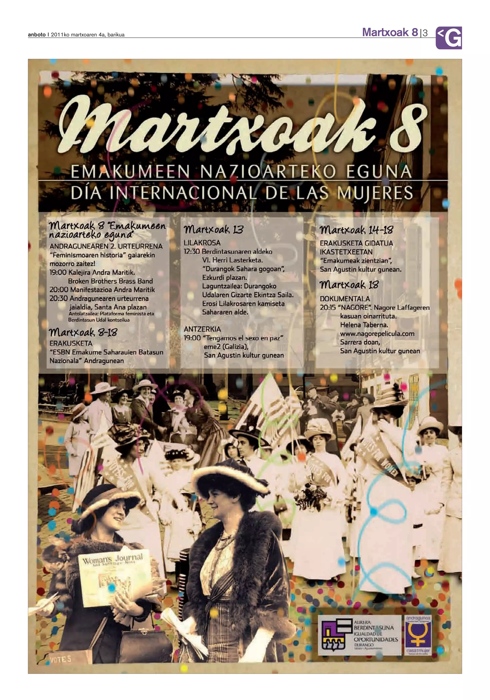 Martxoak 8
anboto 2011ko martxoaren 4a, barikua                3
                                                        G
 