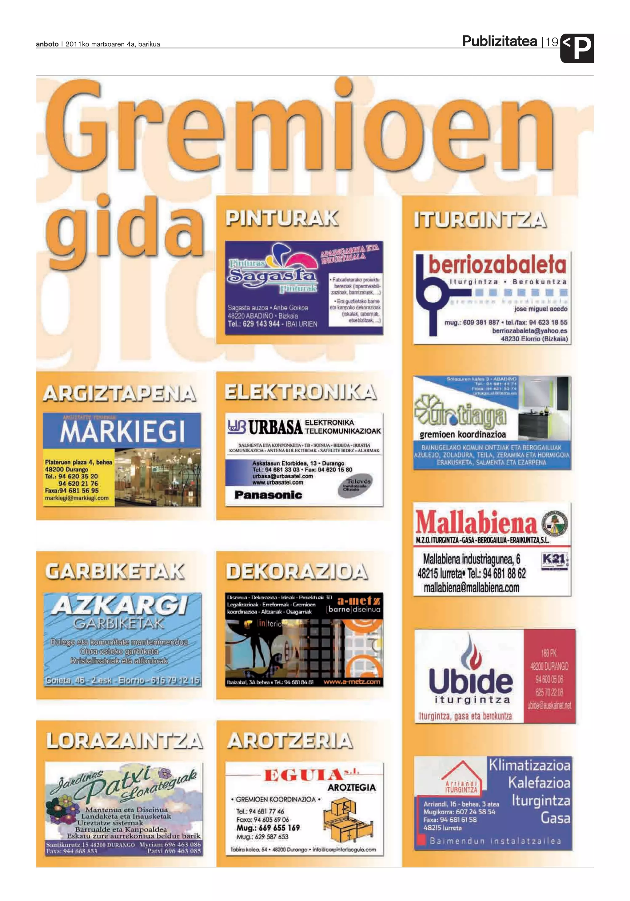 Publizitatea
anboto 2011ko martxoaren 4a, barikua                  19
                                                           P
 