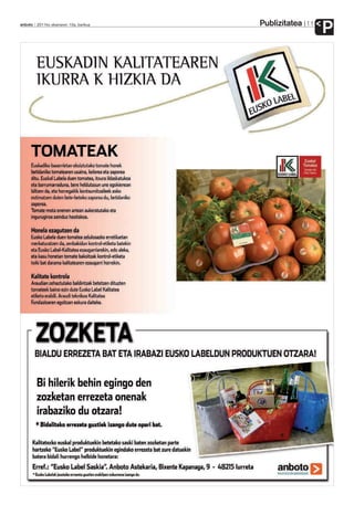 Publizitatea
anboto 2011ko ekainaren 10a, barikua                  11
                                                           P
 