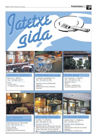 Publizitatea
anboto 2012ko maiatzaren 18a, barikua                  31
                                                            P
 