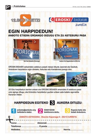 Publizitatea
P   4                  2012ko urriaren 26a, barikua anboto
 