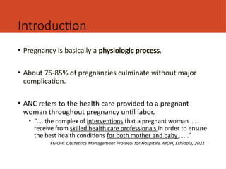 Comprehensive Antenatal Care: Objectives, Models, and Practices for ...