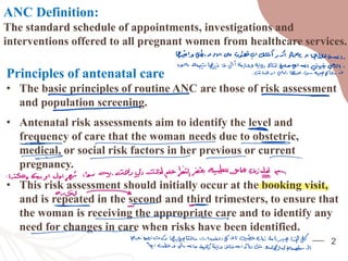 Comprehensive Antenatal Care: Guidelines, Nutrition, and Screening | PDF