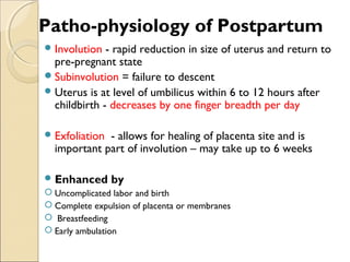 Involution Physiology Ante Natal, Intra Natal AND Post Natal Care of Asian Women | PPT