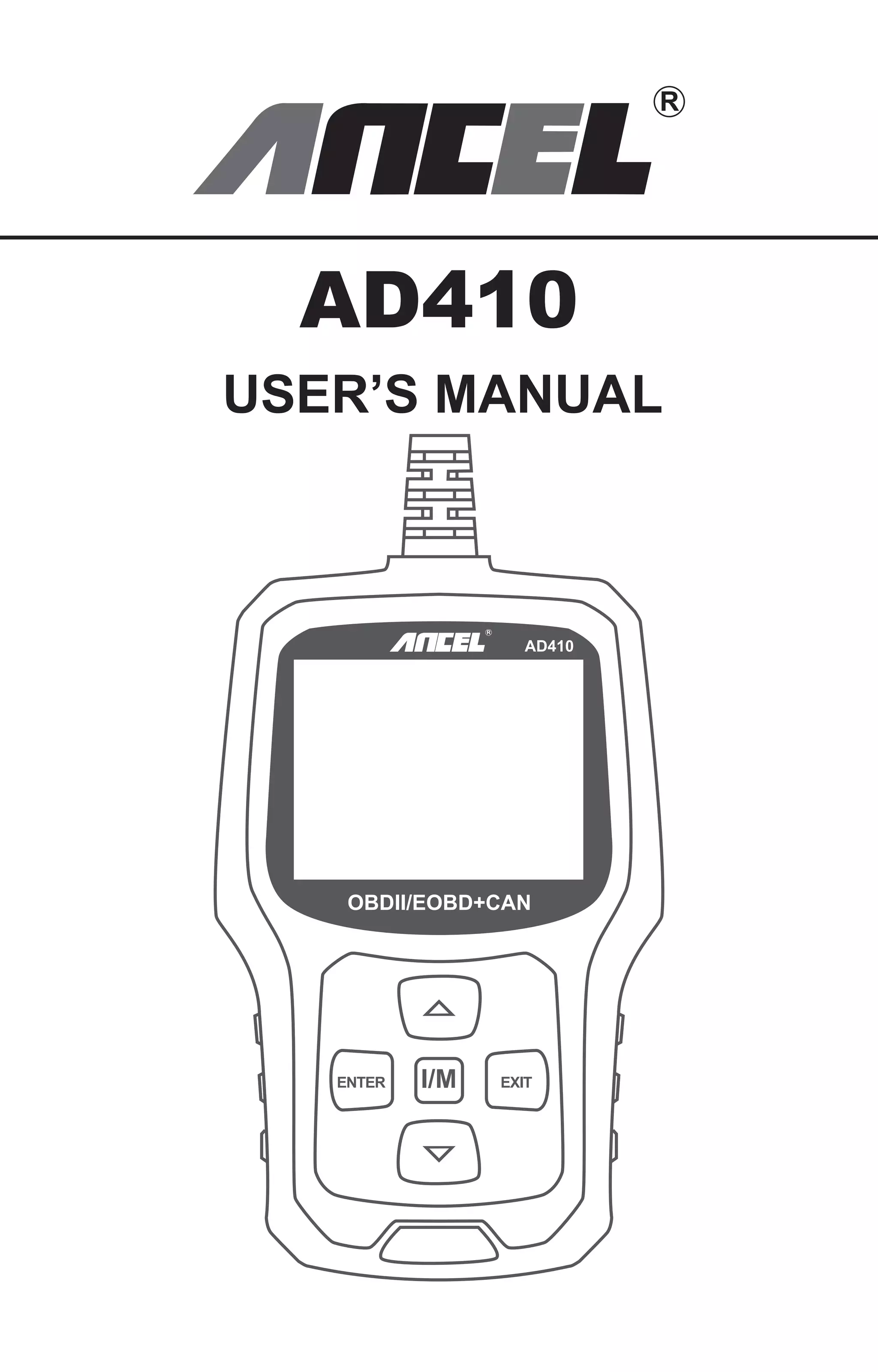Ancel AD410 User Manual PDF