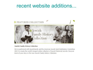 recent website additions...   