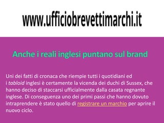 Uni dei fatti di cronaca che riempie tutti i quotidiani ed
i tabloid inglesi è certamente la vicenda dei duchi di Sussex, che
hanno deciso di staccarsi ufficialmente dalla casata regnante
inglese. Di conseguenza uno dei primi passi che hanno dovuto
intraprendere è stato quello di registrare un marchio per aprire il
nuovo ciclo.
 