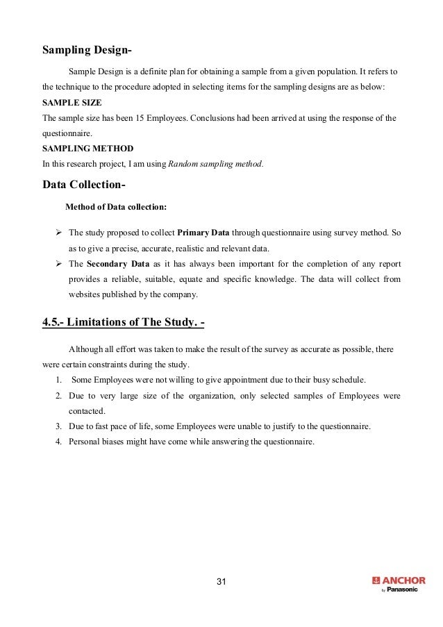 SUMMER INTERNSHIP REPORT (Anchor Electricals Pvt. Ltd.)