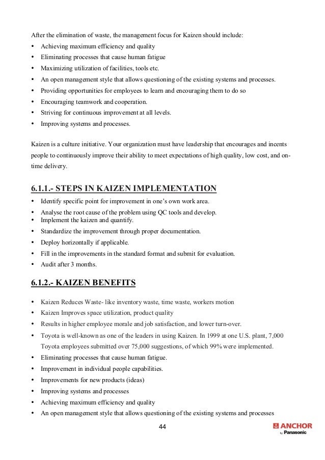 SUMMER INTERNSHIP REPORT (Anchor Electricals Pvt. Ltd.)