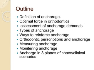 Anchorage in orthodontics- Dr Lubna Abu Alrub | PPTX