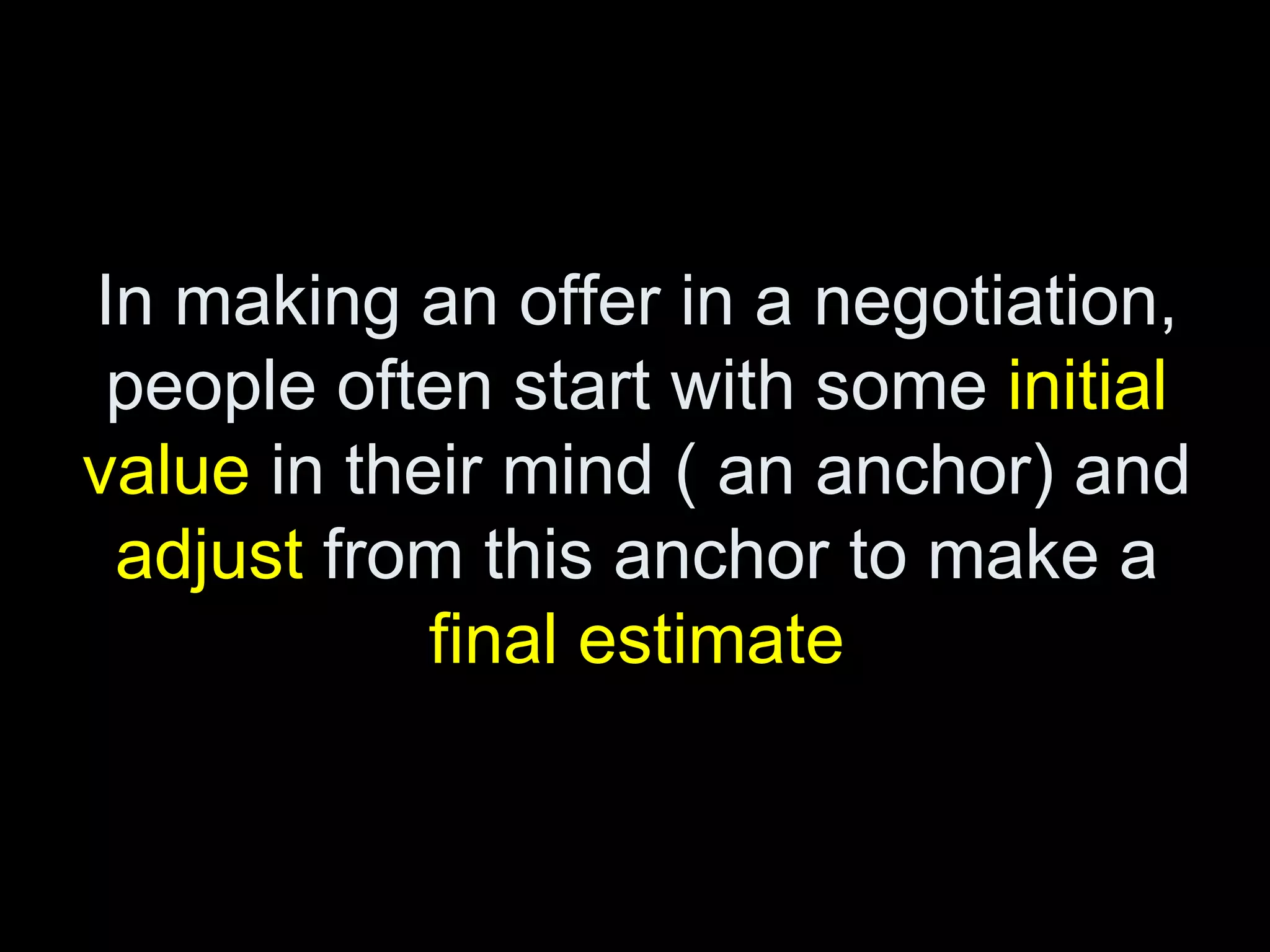 Anchoring In Negotiations In India