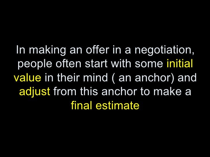 Anchoring In Negotiations In India