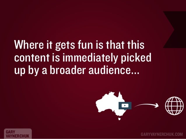 Where it gets fun is that this
content is immediately picked
up by a broader audience...

GARY
VAYNERCHUK

GARYVAYNERCHUK....