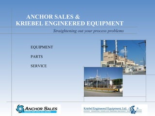 ANCHOR SALES &  KRIEBEL ENGINEERED EQUIPMENT ,[object Object],[object Object],[object Object],Straightening out your process problems 