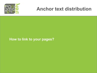 Anchor text distribution




How to link to your pages?
 