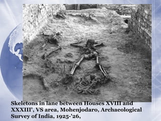 Skeletons in lane between Houses XVIII and XXXIII', VS area, Mohenjodaro, Archaeological  Survey of India, 1925-'26, 